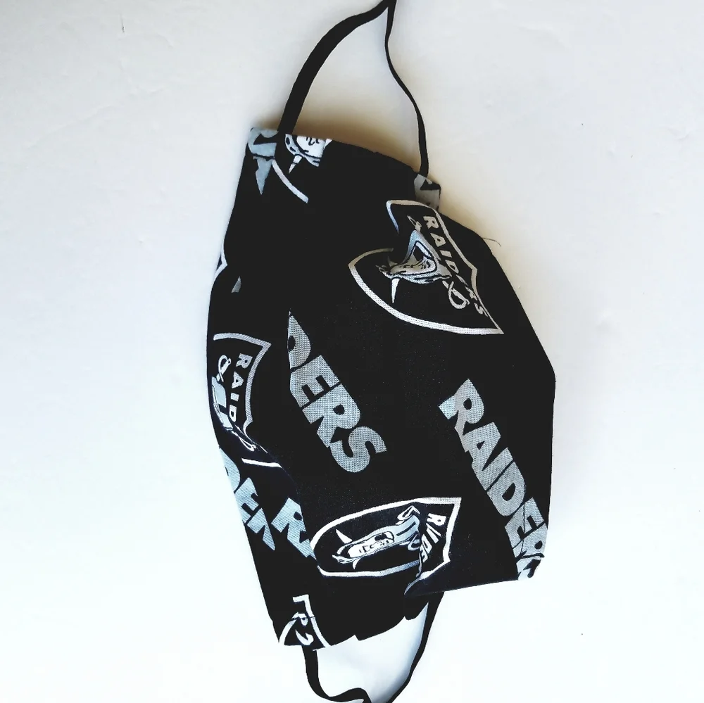Hand Crafted Face Mask Adult Black/Gray Raiders Face Mask (Unisex) Raiders